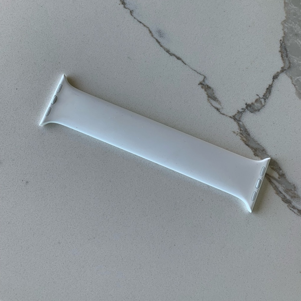 White Apple Solo Loop watch band